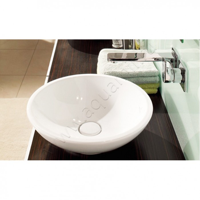 Раковина-чаша накладная Villeroy & Boch Loop & Friends 43 см, фарфор, белый глянец/white alpin 514401R1 в интерьере