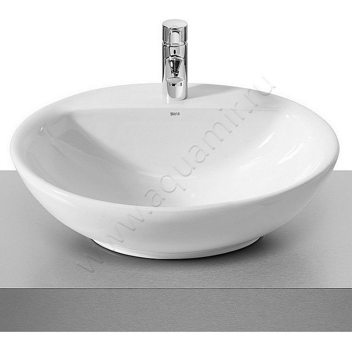 Раковина-чаша накладная с отверстием под смеситель Roca Fontana 60 см 7327877000 в интерьере