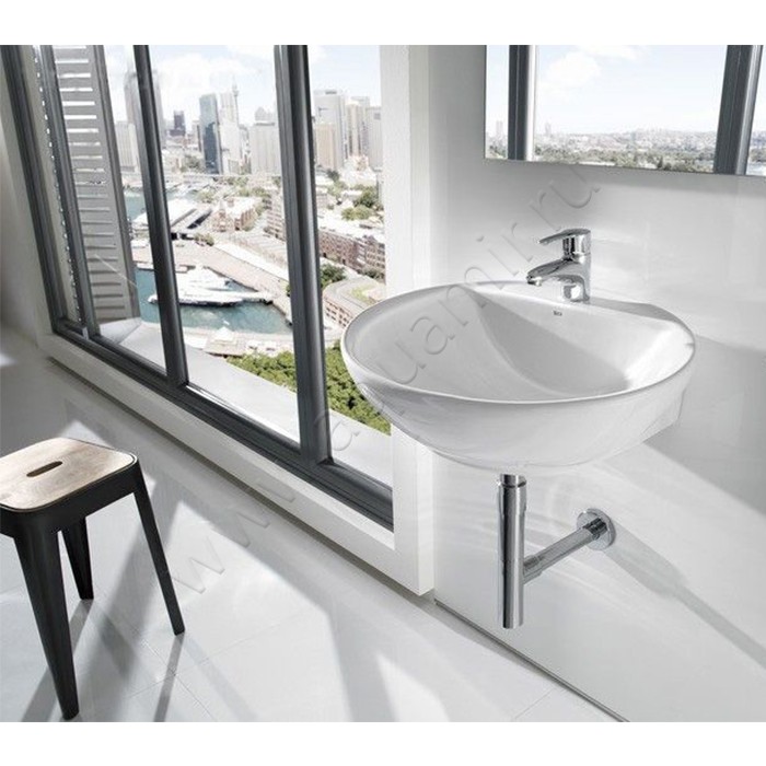 Раковина-чаша накладная с отверстием под смеситель Roca Fontana 60 см 7327877000 в интерьере