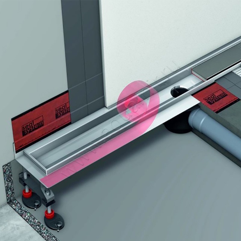 Дренажный канал с гидроизоляцией Seal System TECE Drainline 70 см 600701 в интерьере