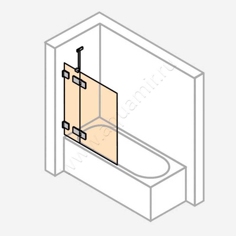 Шторка на ванну Huppe Solva pure SR2182092322 в интерьере