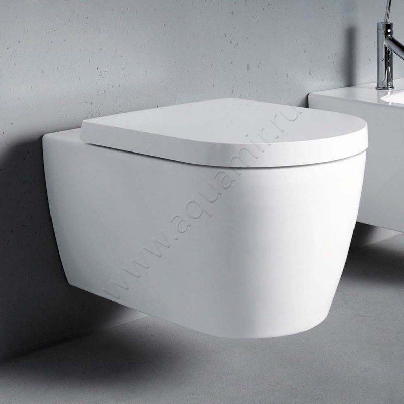 Унитаз подвесной Duravit Me By Starck 57 см, белый, с покрытием hygieneglaze 2529092000 в интерьере