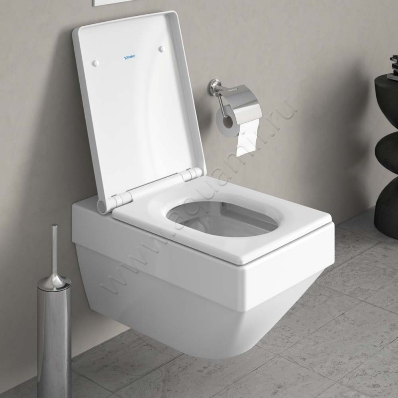Унитаз подвесной Duravit VERO AIR 57 см, белый, с покрытием hygieneglaze 2525092000 в интерьере