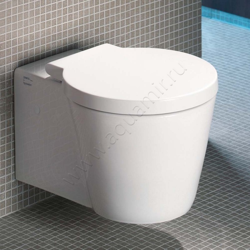 Унитаз подвесной Duravit STARCK 1 57,5 см, безободковый, белый, с покрытием wondergliss 021009006412 в интерьере