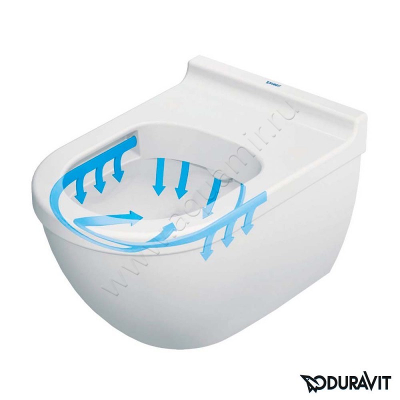 Унитаз подвесной Duravit STARCK 3 54 см, белый, с покрытием wondergliss 25270900001 в интерьере