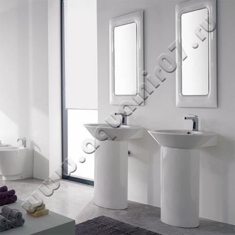 Раковина-чаша накладная с отверстием под смеситель Scarabeo Wish 67 см 2001 в интерьере