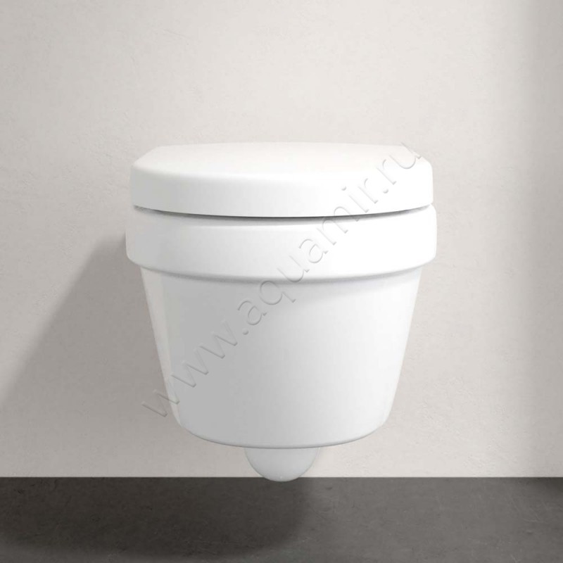 Унитаз подвесной Villeroy & Boch ARCHITECTURA 48 см, безободковый, белый 4687R0T2 в интерьере