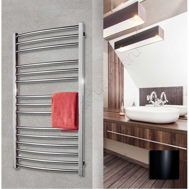 Полотенцесушитель водяной Grota CALMA черный CALMAW5301500BL в интерьере