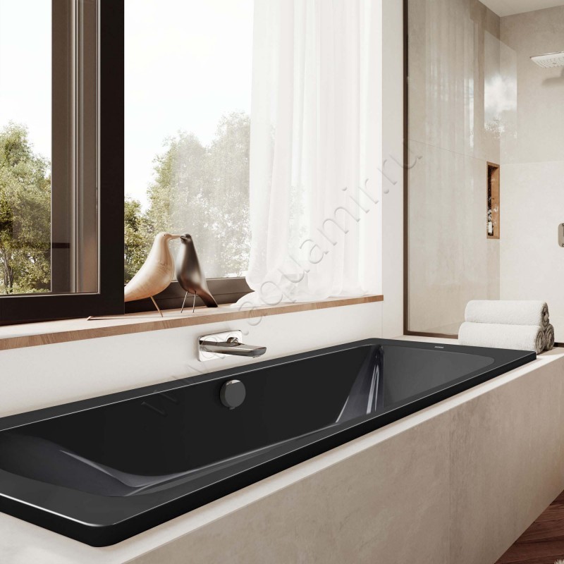 Ванна стальная Kaldewei Cayono 170x75, черная 272400010701 в интерьере