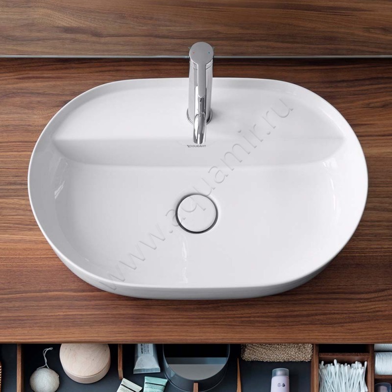 Раковина-чаша накладная с отверстием под смеситель Duravit Luv 60 см 0380600000 в интерьере