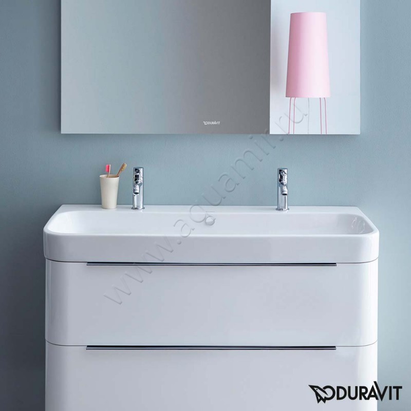 Двойная раковина Duravit Happy D.2 120 см 2318120024 в интерьере