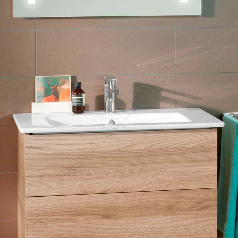 Раковина мебельная накладная Villeroy & Boch Venticello 80 см, фарфор, белый глянец/white alpin 41048L01 в интерьере