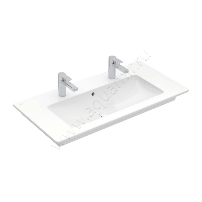 Двойная раковина Villeroy & Boch Venticello 100 см, фарфор, белый глянец/white alpin 4104AK01 в интерьере
