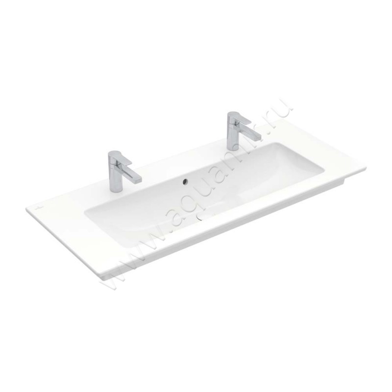 Двойная раковина Villeroy & Boch Venticello 120 см, фарфор, белый глянец/white alpin 4104CK01 в интерьере