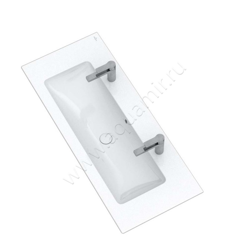 Двойная раковина Villeroy & Boch Venticello 120 см, фарфор, белый глянец/white alpin 4104CK01 в интерьере