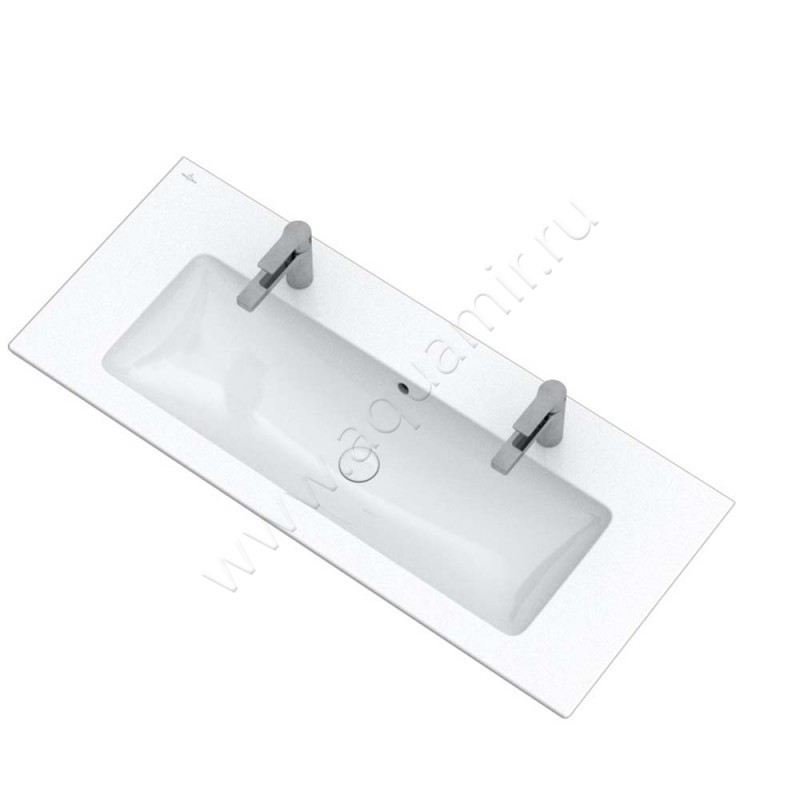 Двойная раковина Villeroy & Boch Venticello 120 см, фарфор, белый глянец/white alpin 4104CK01 в интерьере