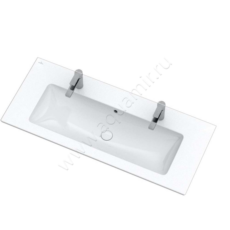 Двойная раковина Villeroy & Boch Venticello 120 см, фарфор, белый глянец/white alpin 4104CK01 в интерьере