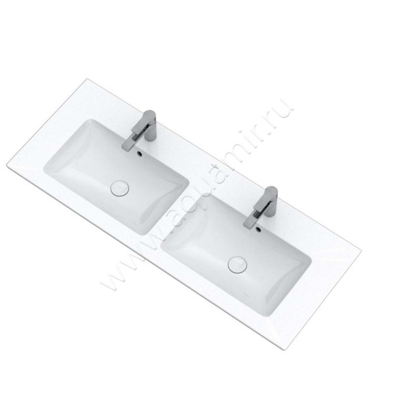 Двойная раковина Villeroy & Boch Venticello 130 см, фарфор, белый глянец/white alpin 4111DL01 в интерьере
