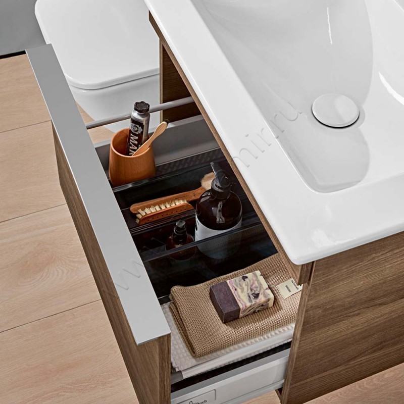 Раковина мебельная накладная без отверстий Villeroy & Boch Venticello 65 см, фарфор, белый глянец/white alpin 41246701 в интерьере