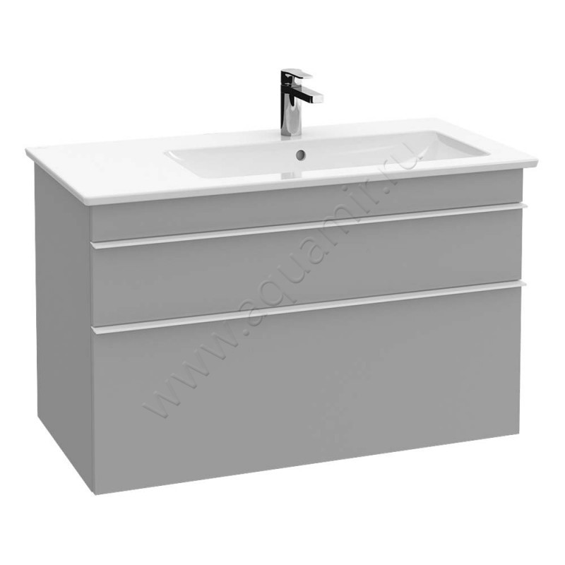 Раковина мебельная накладная Villeroy & Boch Venticello 100 см, фарфор, белый глянец/white alpin 4134R101 в интерьере