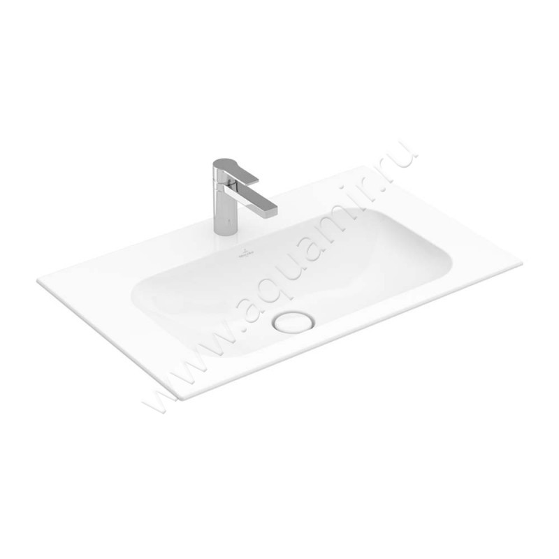 Раковина мебельная накладная Villeroy & Boch Finion 80 см, фарфор, белый глянец/white alpin 416484R1 в интерьере