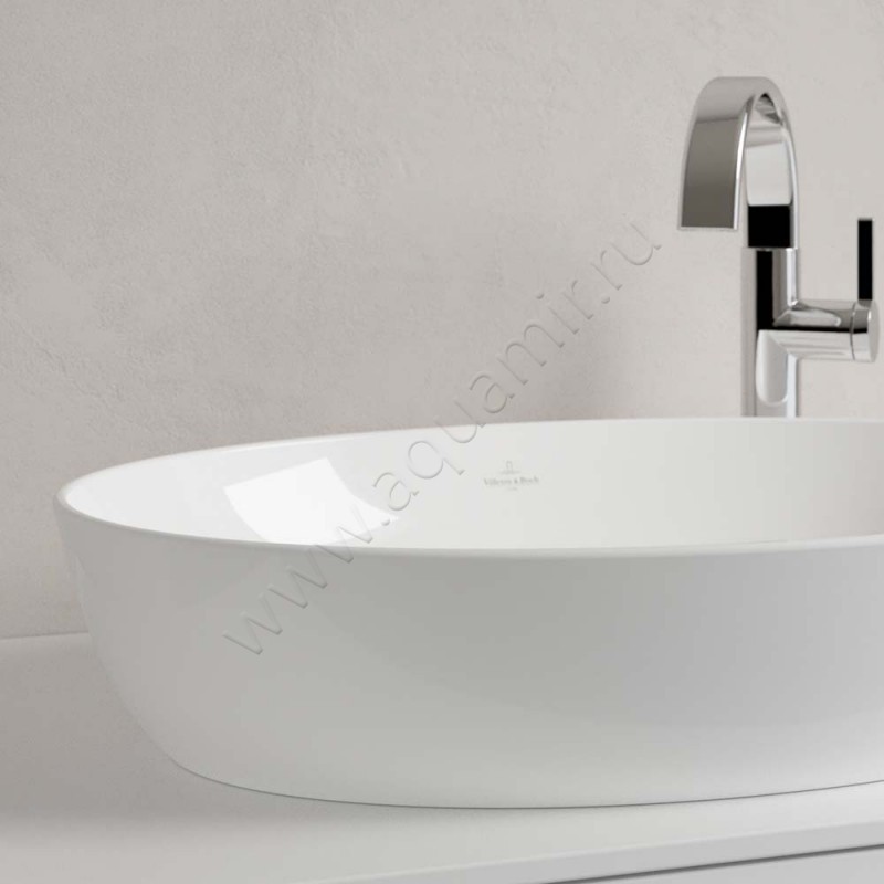 Раковина-чаша накладная Villeroy & Boch Artis 61 см, фарфор, белый матовый/stone white 419861RW в интерьере