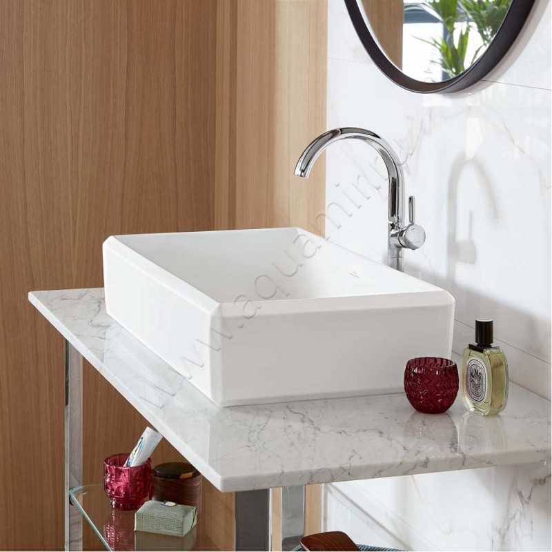 Раковина-чаша накладная Villeroy & Boch Antheus 65 см, фарфор, белый матовый/stone white 4A1065RW в интерьере