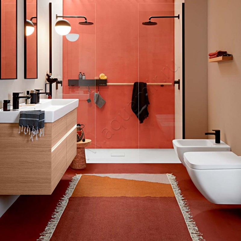 Двойная раковина Villeroy & Boch Collaro 120 см, фарфор, белый глянец/white alpin 4A33C401 в интерьере