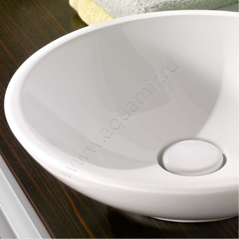 Раковина-чаша накладная Villeroy & Boch Loop & Friends 43 см, фарфор, белый глянец/starwhite 514400R2 в интерьере