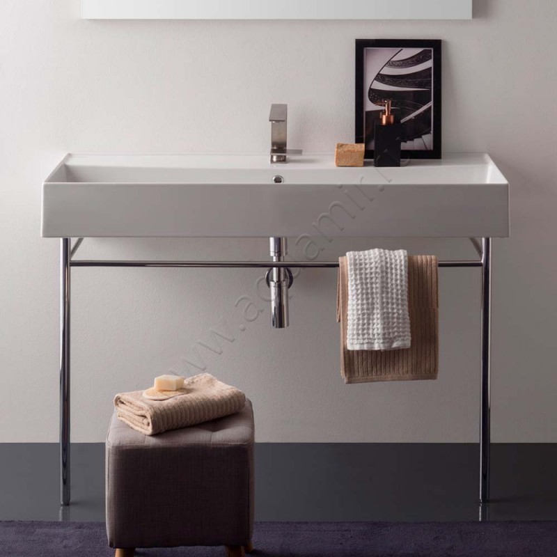 Раковина подвесная Scarabeo Teorema 2.0 120 см 5107R120A в интерьере