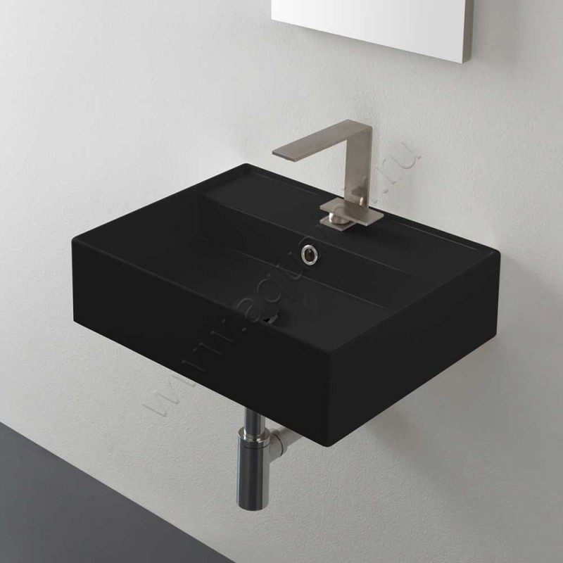 Раковина-чаша накладная с отверстием под смеситель Scarabeo Teorema 2.0 50,5 см 511135 в интерьере