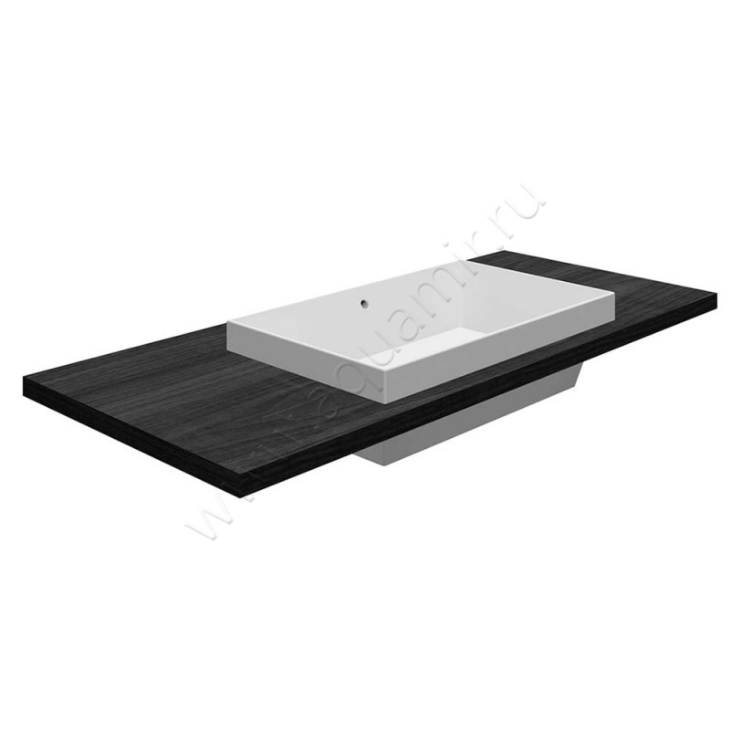 Раковина встраиваемая сверху на столешницу без отверстий Scarabeo Teorema 2.0 60 см 5131 в интерьере