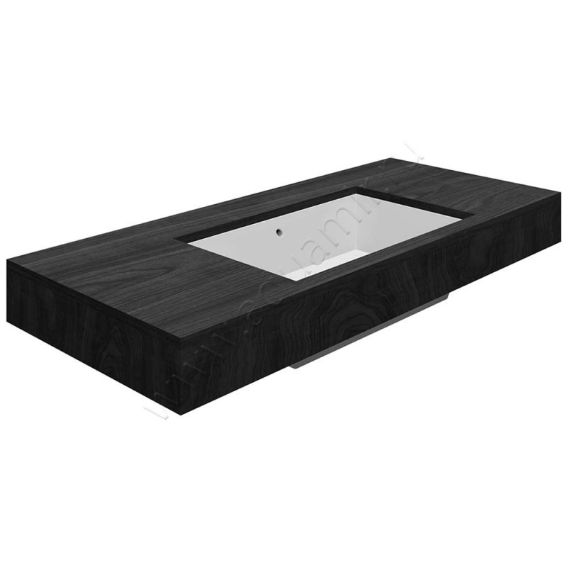 Раковина встраиваемая снизу под столешницу без отверстий Scarabeo Teorema 2.0 60 см 5135 в интерьере