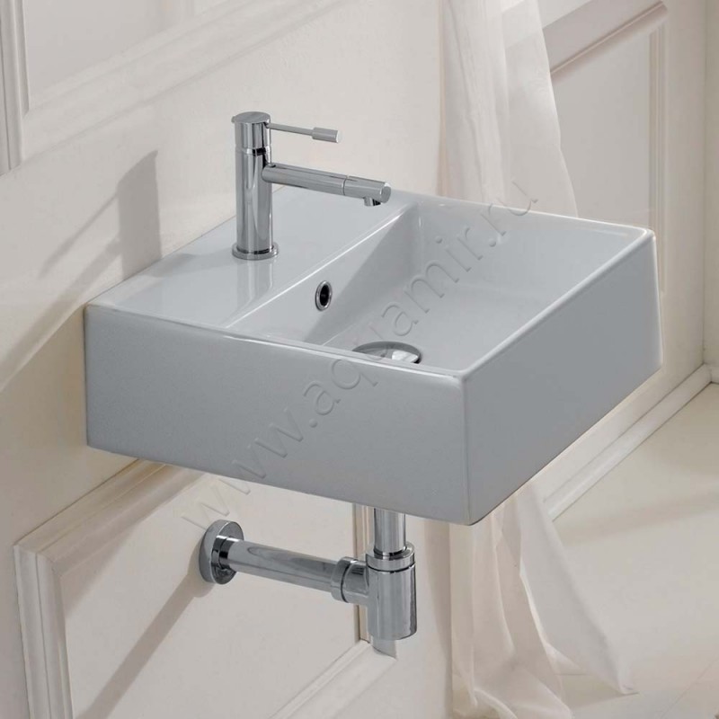 Рукомойник подвесной Scarabeo Teorema 40 см 8031R401 в интерьере