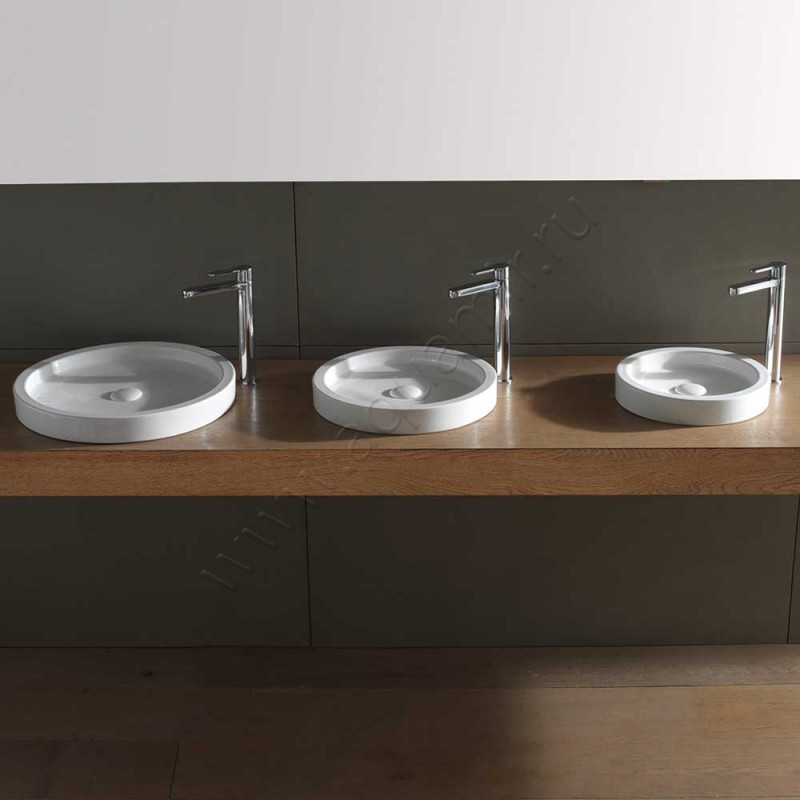 Раковина-чаша накладная Scarabeo Bucket 35 см 881135BK в интерьере