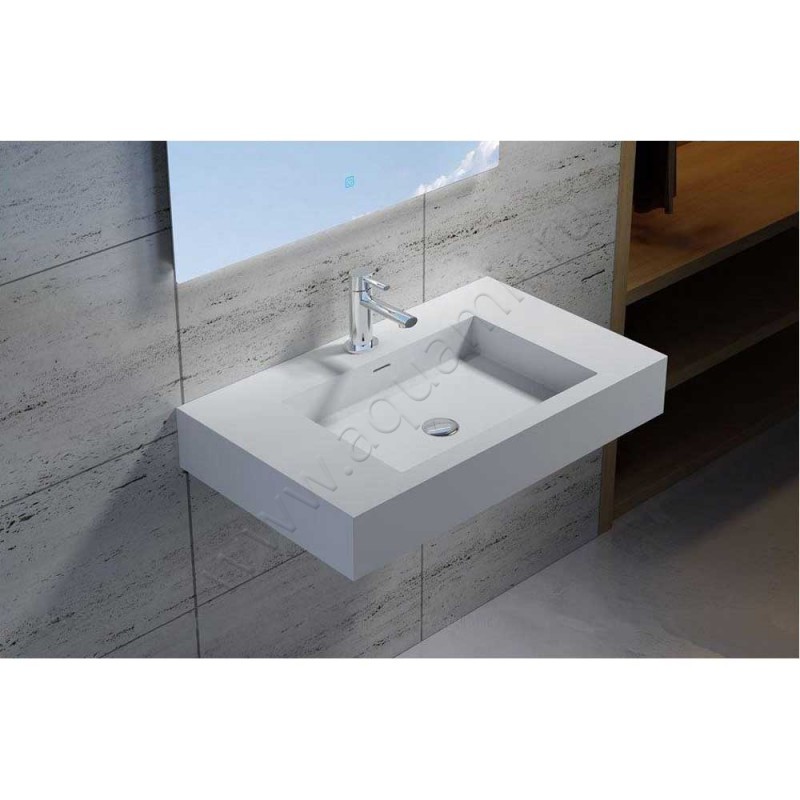 Раковина мебельная накладная без отверстий Aquanet Bliss Cube 198941 в интерьере