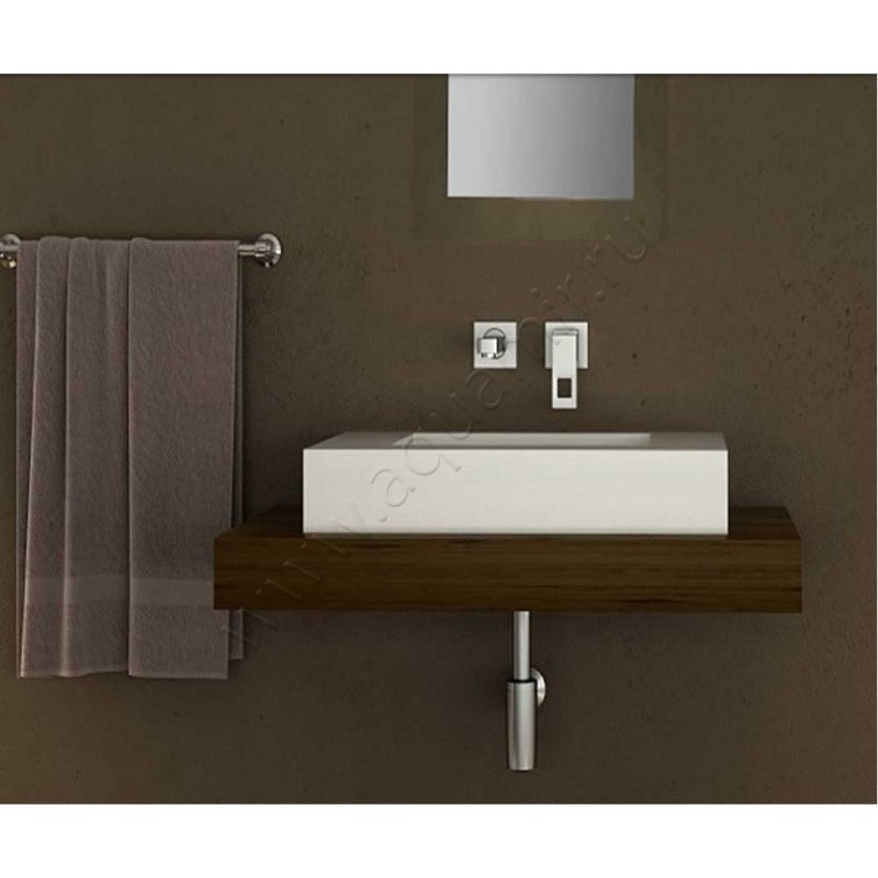 Раковина мебельная накладная без отверстий Aquanet Bliss Cube 198941 в интерьере