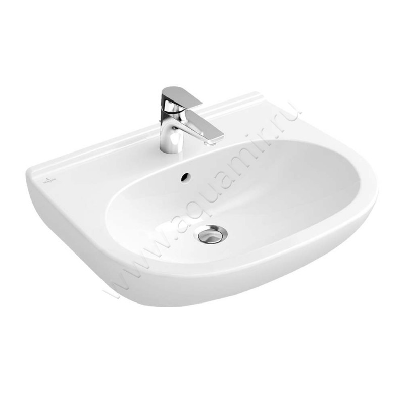 Раковина подвесная Villeroy & Boch O.novo 60 см, фарфор, белый глянец/white alpin 51606001 в интерьере