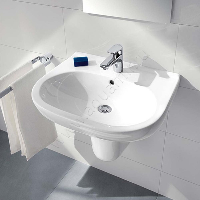 Раковина подвесная Villeroy & Boch O.novo 65 см, фарфор, белый глянец/white alpin 51606501 в интерьере