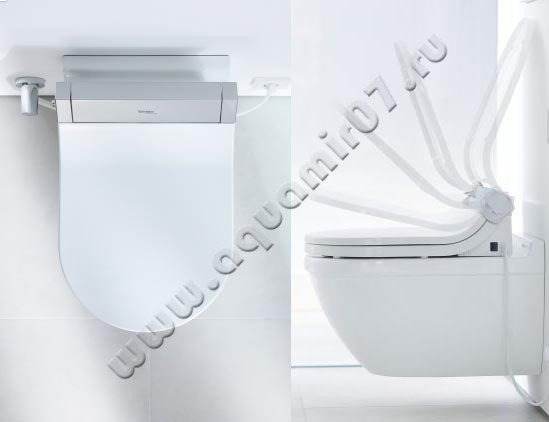 Крышка с функцией биде для унитаза Duravit SensoWash 51,5 x 37 см, белый глянец/white, микролифт 610001002000300 в интерьере