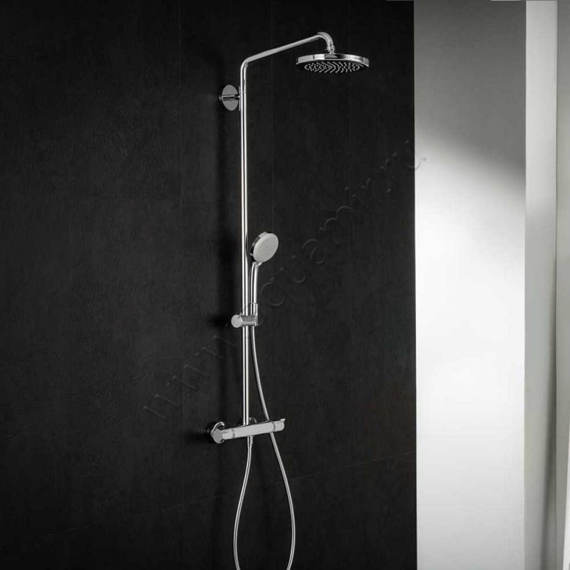 Душевая стойка с термостатом Hansgrohe Croma 27188000 в интерьере