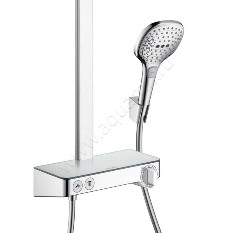 Термостатическая душевая стойка Hansgrohe Raindance Select E 27283000 в интерьере