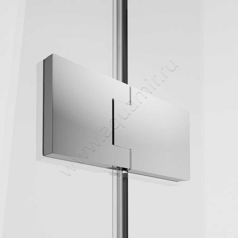 Маятниковая душевая дверь в нишу с фиксированным элементом Huppe Solva pure в серебристом цвете ST0405092373 в интерьере