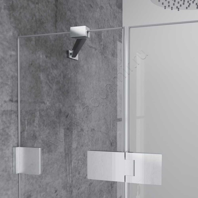 Маятниковая душевая дверь в нишу Huppe Solva pure в серебристом цвете SR2981092373 в интерьере