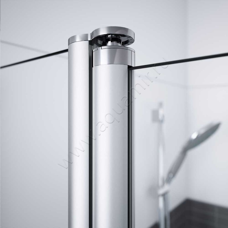 Маятниковая душевая дверь в нишу с фиксированным элементом Huppe Classics 2 в серебристом цвете C23207087373 в интерьере