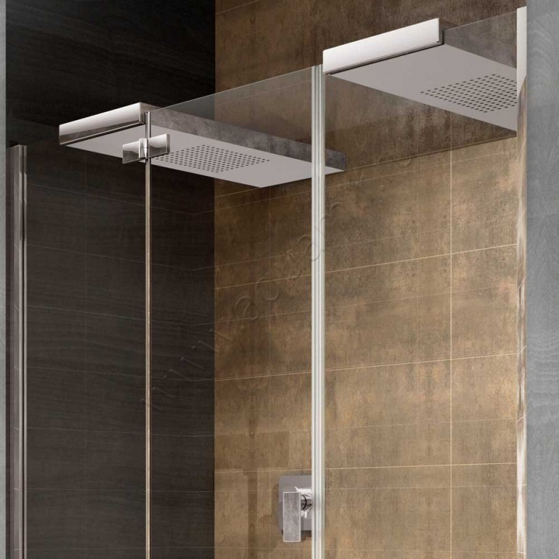 Поворотная душевая дверь в нишу с фиксированным элементом Hoesch CIELA хром 4628113101401 в интерьере