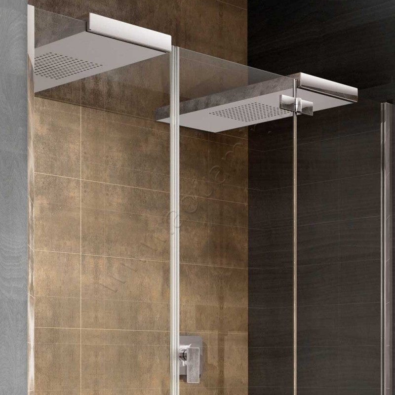 Поворотная душевая дверь в нишу с фиксированным элементом Hoesch CIELA хром 4628120101401 в интерьере