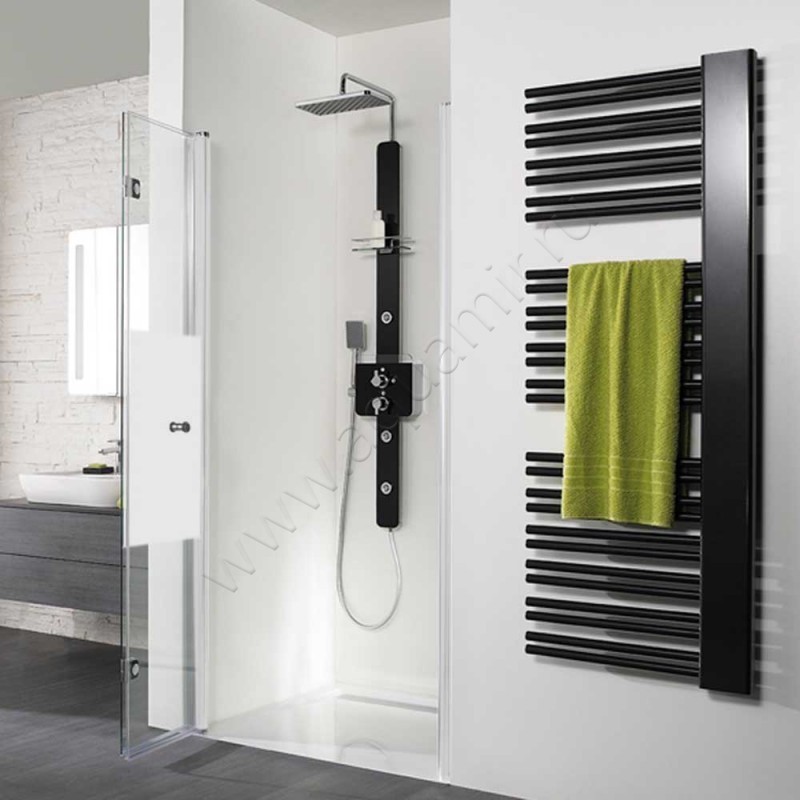 Складная душевая дверь в нишу HSK Exklusiv белая 40608004100#EdLi200 в интерьере