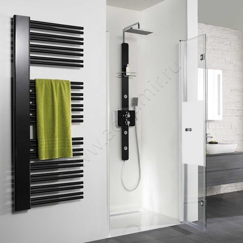 Складная душевая дверь в нишу HSK Exklusiv белая 40607504100#EdRe200 в интерьере