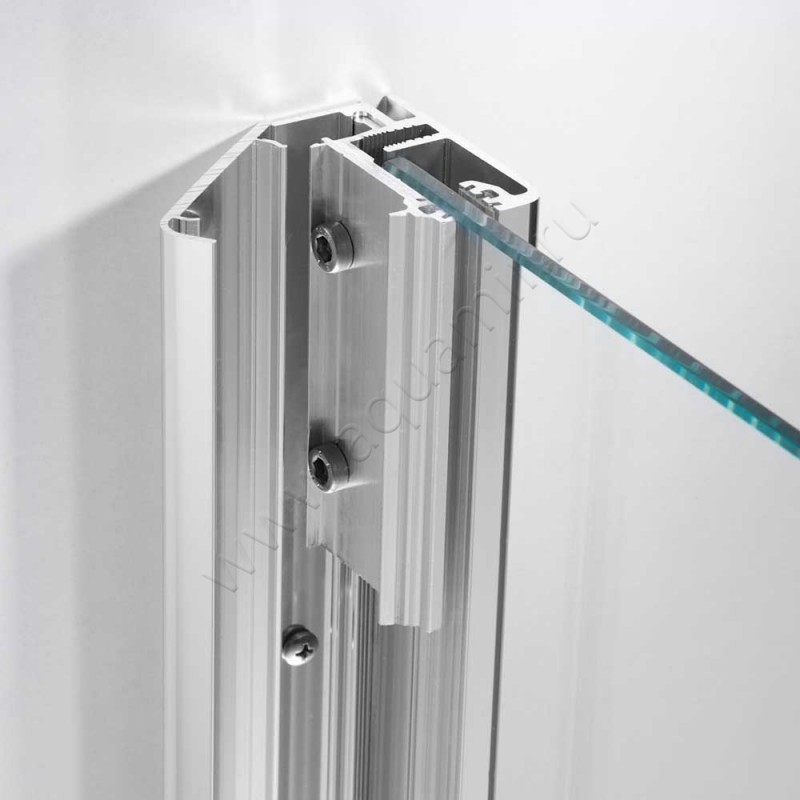 Маятниковая душевая дверь в нишу с фиксированным элементом HSK Aperto хром 28031604150#EdRe в интерьере